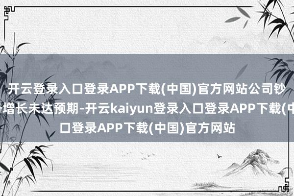 开云登录入口登录APP下载(中国)官方网站公司钞票投资的业务增长未达预期-开云kaiyun登录入口登录APP下载(中国)官方网站